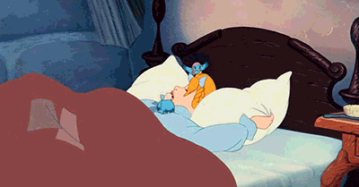 Disneyâ€™s Cinderella Tired In Bed Gif