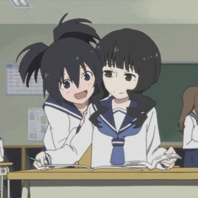 Snuggling & Cuddling Anime Girls Gif