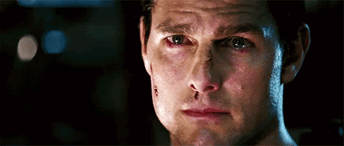 Bloody Teary Tom Cruise No Reaction Gif
