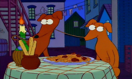 Ananiver Revisor Uforenelig Santa's Little Helper Remakes The Lady and The Tramp Scene On The Simpsons