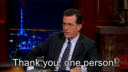 Stephen-Colbert-Thanks-The-One-Cool-Person-Clapping-On-The-Colbert-Report.gif