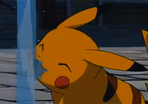 Happy-Pikachu-Drinking-Water-Cooling-Off-With-a-Tiny-Waterfall-On-Pokemon.gif