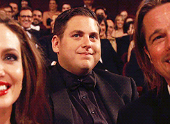 Jonah-Hill-Lets-the-His-Buddy-Know-His-Bombing-Out-There-At-The-Grammys.gif