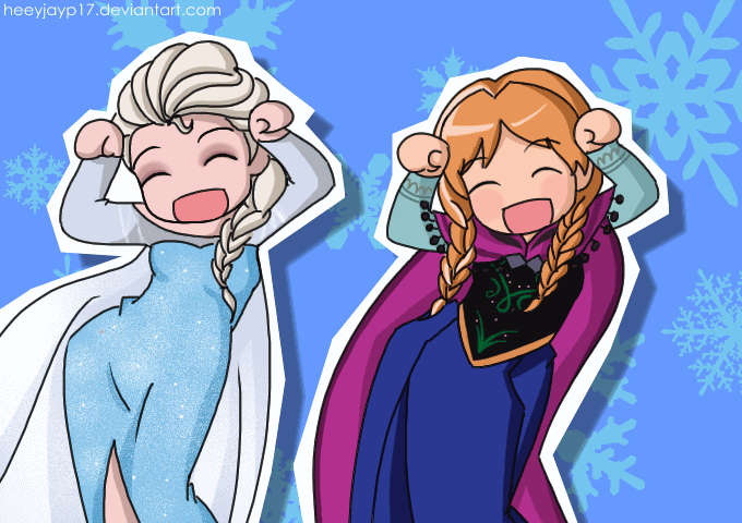 Frozens-Elsa-and-Anna-Happy-Dance-Cartoo