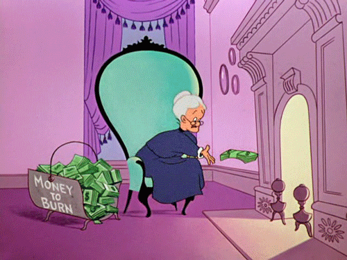 Granny-Burning-Stacks-Of-Money-Like-a-Boss-On-Looney-Tunes-With-Tweety-Bird.gif