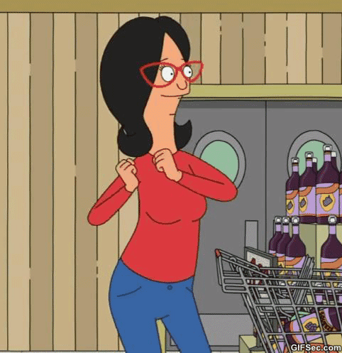 Linda-Dancing-At-a-Grocery-Store-While-In-Line-Waiting-To-Buy-Some-Wine-On-Bobs-Burgers.gif