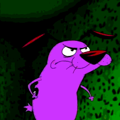 Courage The Cowardly Dog Gives an Angry Thumbs Up