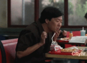 Ken-Jeong-Spills-His-Milk-While-Laughing-On-Community.gif