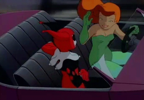Harley Quinn and Poison Ivy High Five While Speeding On The Highway In The  Batman Animated Series